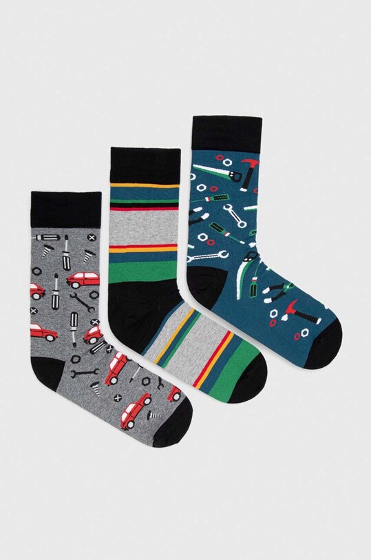 Skarpetki bawełniane męskie w narzędzia (3-pack) kolor multicolor skarpetki długie multicolor RW23.LGMA10
