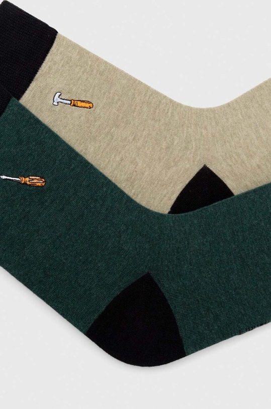 Bavlnené ponožky pánske s ozdobnou výšivkou - náradia (2-pack) RW23.LGMB02 viacfarebná RW23