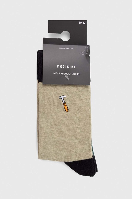 Oblečenie Bavlnené ponožky pánske s ozdobnou výšivkou - náradia (2-pack) RW23.LGMB02 viacfarebná
