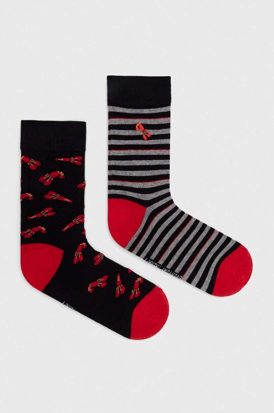 Skarpetki bawełniane męskie w raki (2-pack) kolor multicolor skarpetki długie multicolor RW23.LGMB03