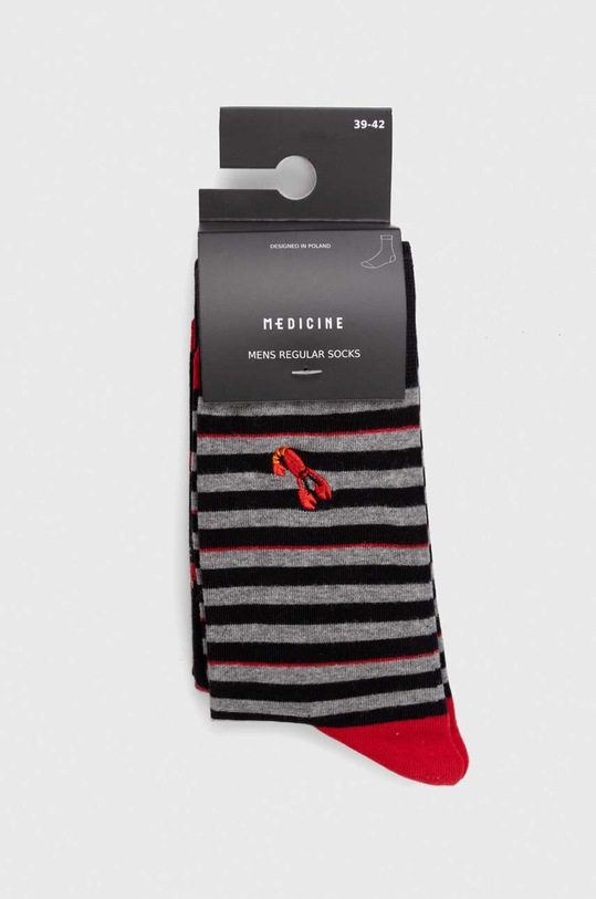 Odzież Skarpetki bawełniane męskie w raki (2-pack) kolor multicolor RW23.LGMB03 multicolor