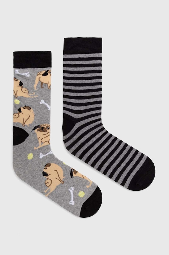 Skarpetki bawełniane męskie w psy (2-pack) kolor multicolor skarpetki długie multicolor RW23.LGMB14
