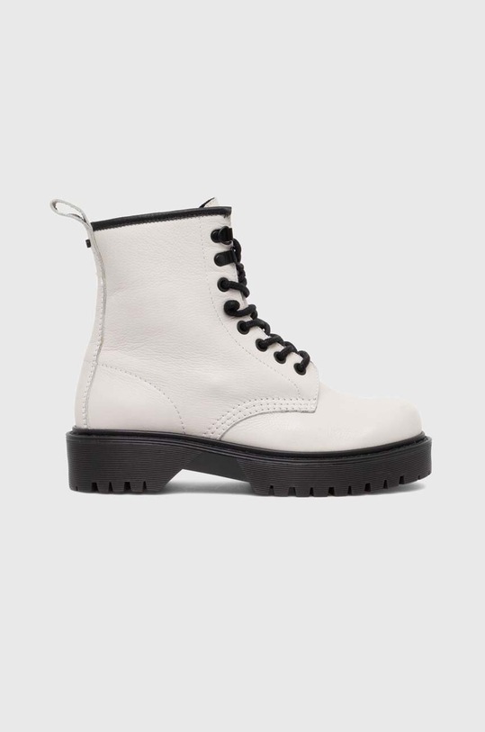 Kožené členkové topánky béžová farba platforma béžová RW23.OBD601