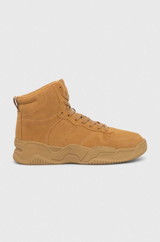 Sneakersy męskie zamszowe kolor żółty wysoka żółty RW23.OBM204