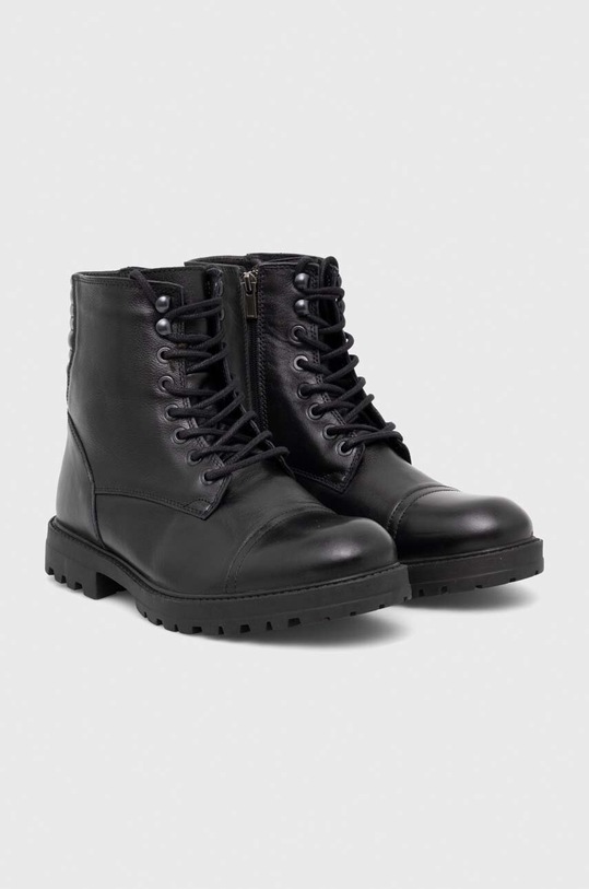 Obuwie Buty wysokie męskie skórzane kolor czarny RW23.OBM405 czarny