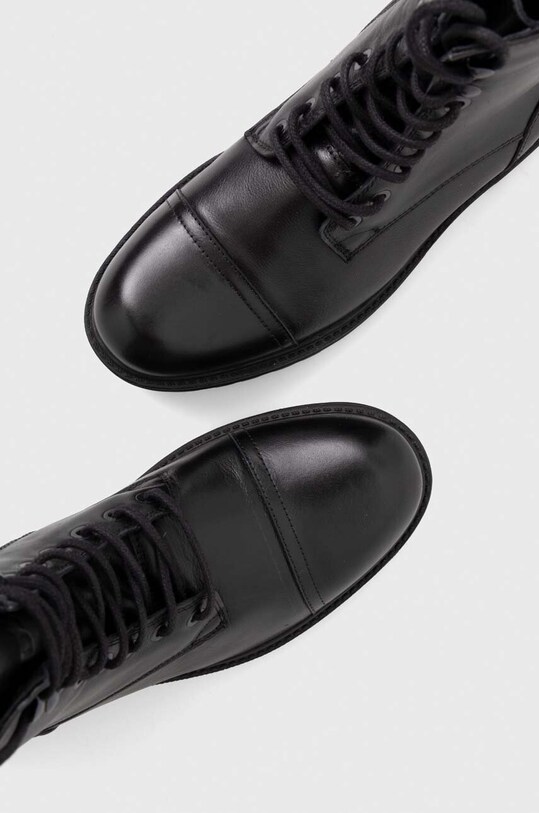 Buty wysokie męskie skórzane kolor czarny RW23.OBM405 czarny