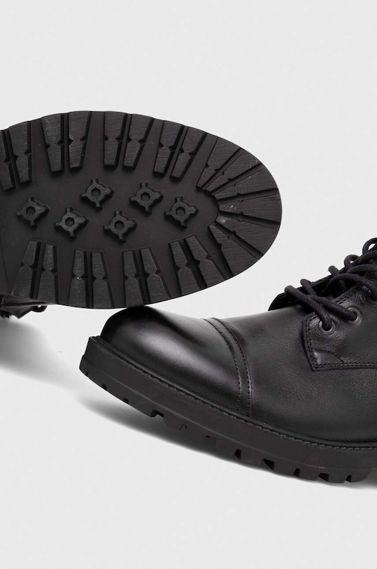 Buty wysokie męskie skórzane kolor czarny RW23.OBM405