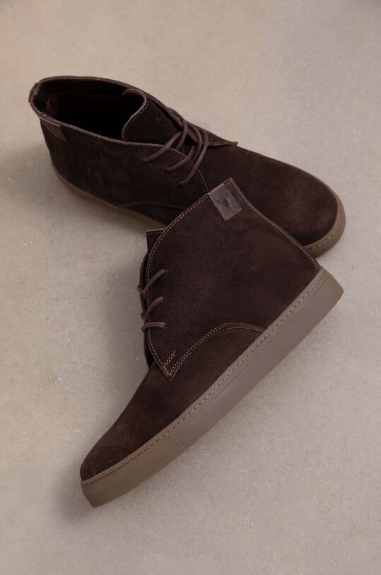 Boty pánské semišové hnědá barva hnědá RW23.OBM406