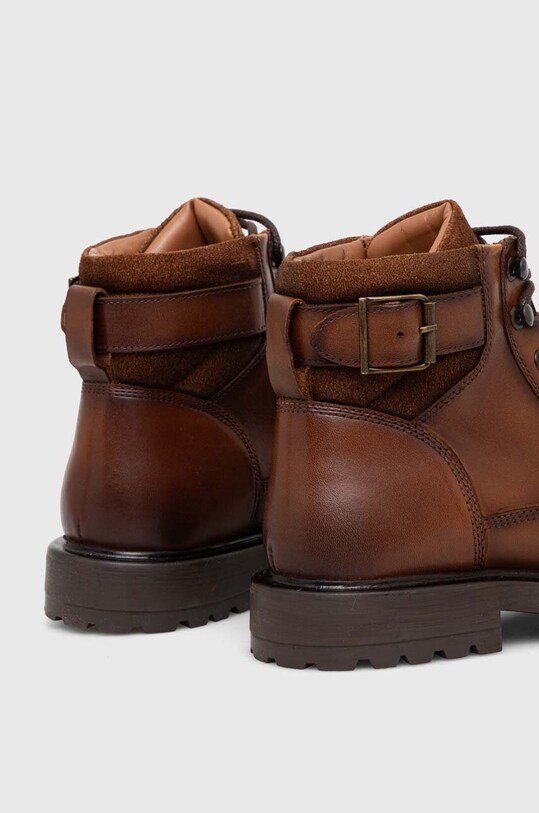 Obuwie Buty wysokie męskie skórzane kolor brązowy RW23.OBM601 brązowy