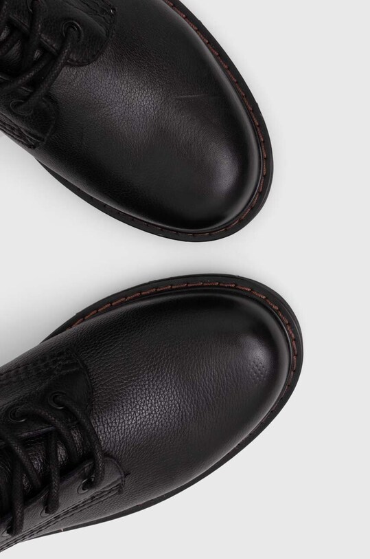 Obuwie Buty wysokie męskie skórzane kolor czarny RW23.OBM608 czarny