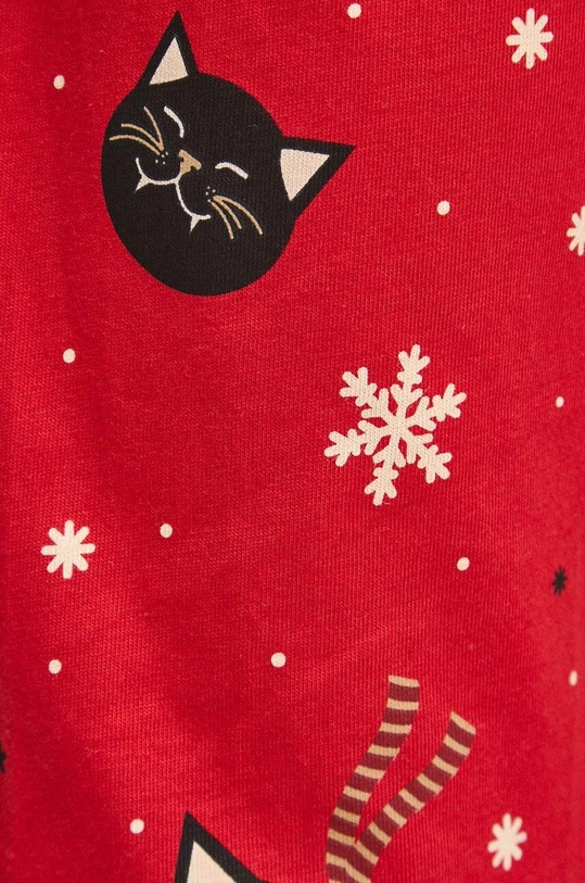 Piżama bawełniana damska z motywem świątecznym kolor multicolor RW23.PJD907