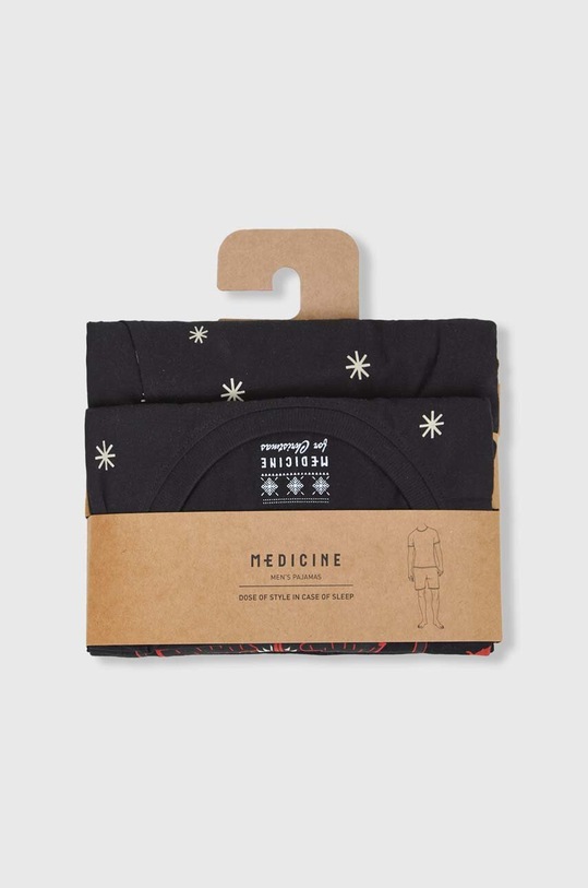 Bavlnené pyžamo pánske so vzorom čierna farba RW23.PJMA11