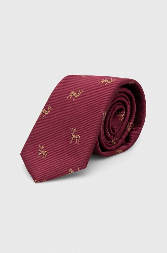 Kravata pánská se vzorem vínová barva burgundské RW23.ROM905