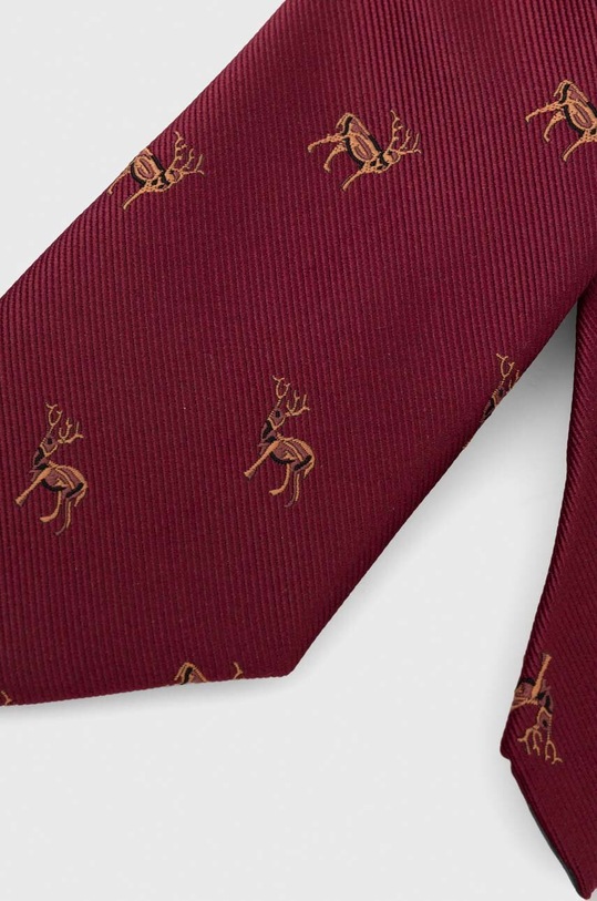 Doplňky Kravata pánská se vzorem vínová barva RW23.ROM905 burgundské