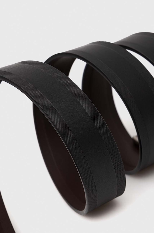 Akcesoria Pasek skórzany z wymiennymi klamrami męski gładki kolor czarny RW23.ROM913 czarny