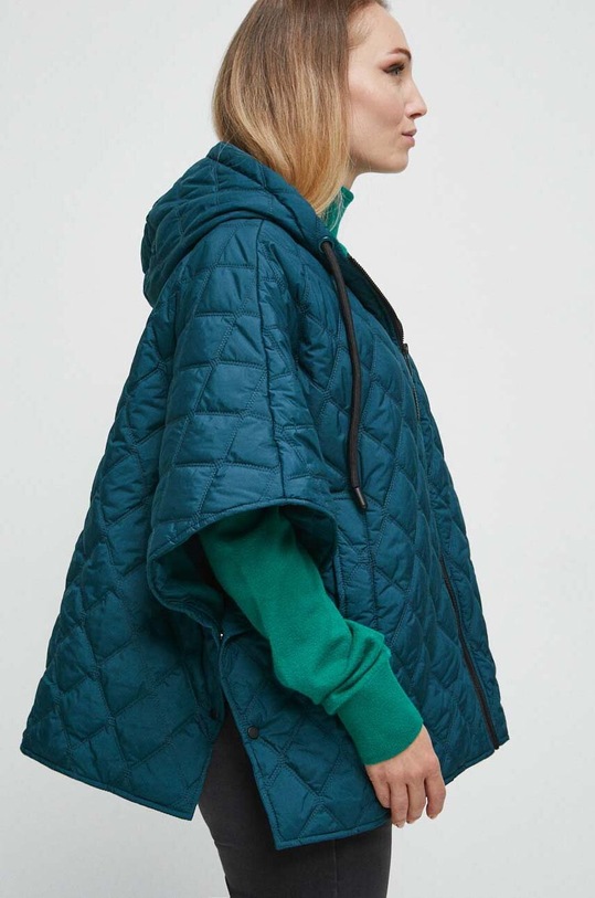 Odzież Poncho damskie lekko ocieplane kolor turkusowy RW23.SAD401 turkusowy