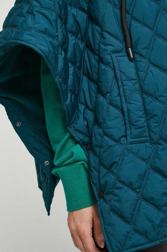 Poncho damskie lekko ocieplane kolor turkusowy RW23.SAD401