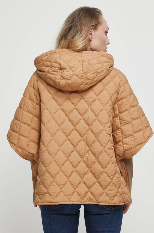 Odzież Poncho damskie lekko ocieplane kolor beżowy RW23.SAD401 beżowy