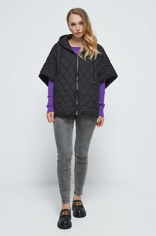 Poncho damskie lekko ocieplane kolor czarny RW23.SAD401 czarny RW23