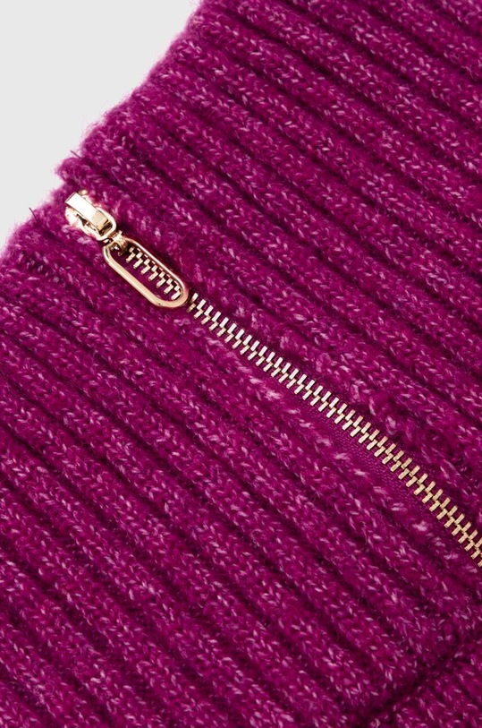 Komin z golfem damski z domieszką wełny kolor fioletowy fioletowy RW23.SAD701