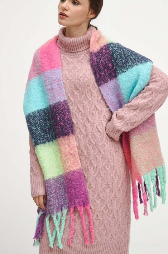 Szalik damski wzorzysty kolor multicolor tkanina multicolor RW23.SAD810