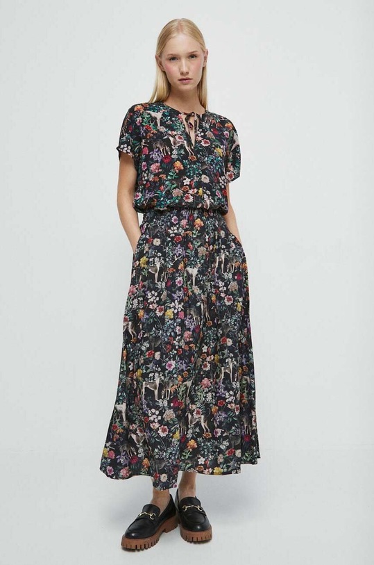 Spódnica damska wzorzysta kolor multicolor midi multicolor RW23.SDD030
