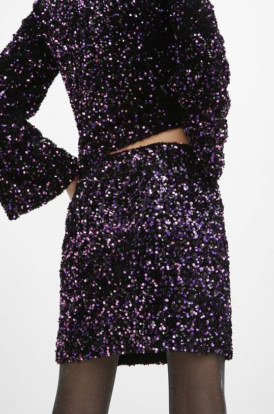 Spódnica damska z cekinami kolor fioletowy fioletowy RW23.SDDA02