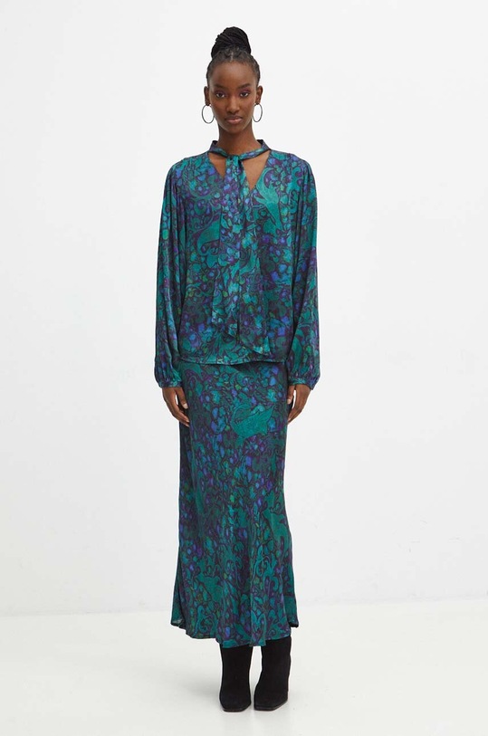 Odzież Spódnica damska maxi z kolekcji Medicine x Veronika Blyzniuchenko kolor turkusowy RW23.SDDB51 turkusowy