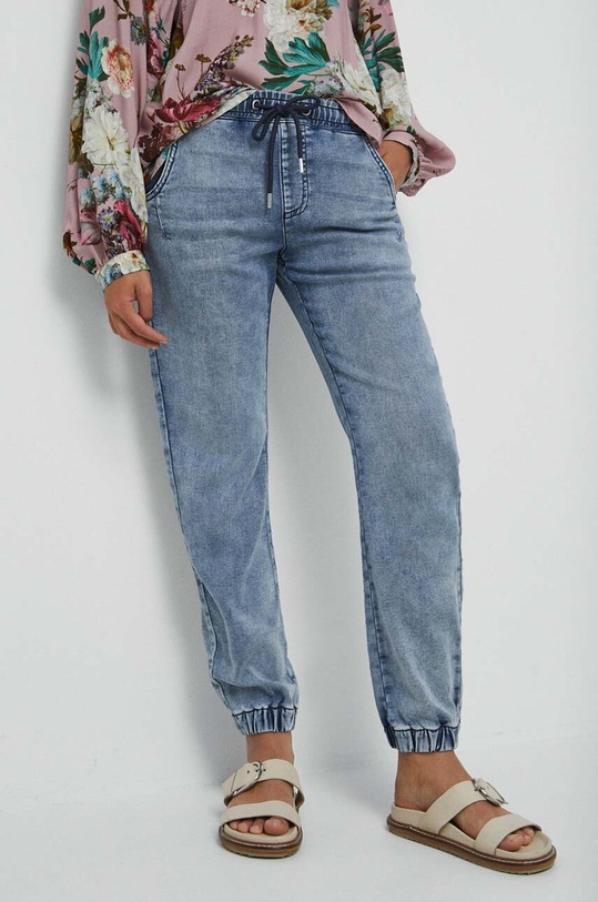 Jeansy damskie jogger kolor niebieski niebieski RW23.SJD304