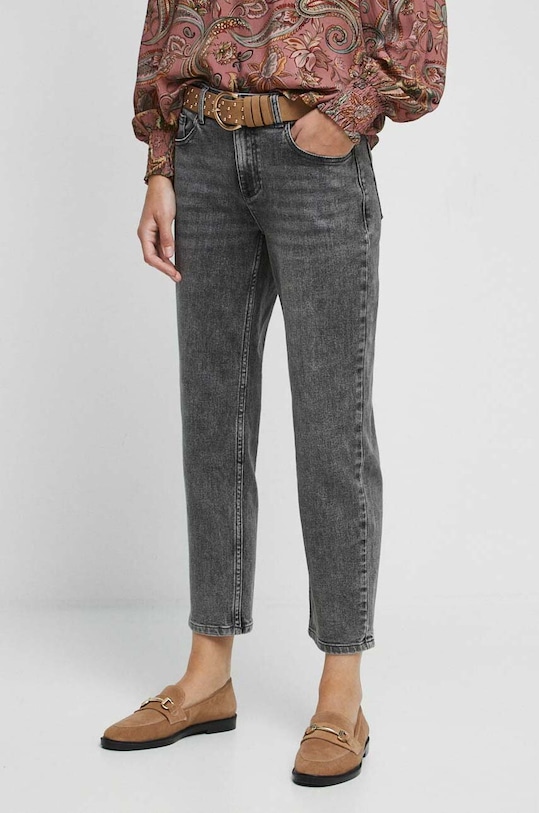 Jeansy damskie boyfriend kolor szary szary RW23.SJD405