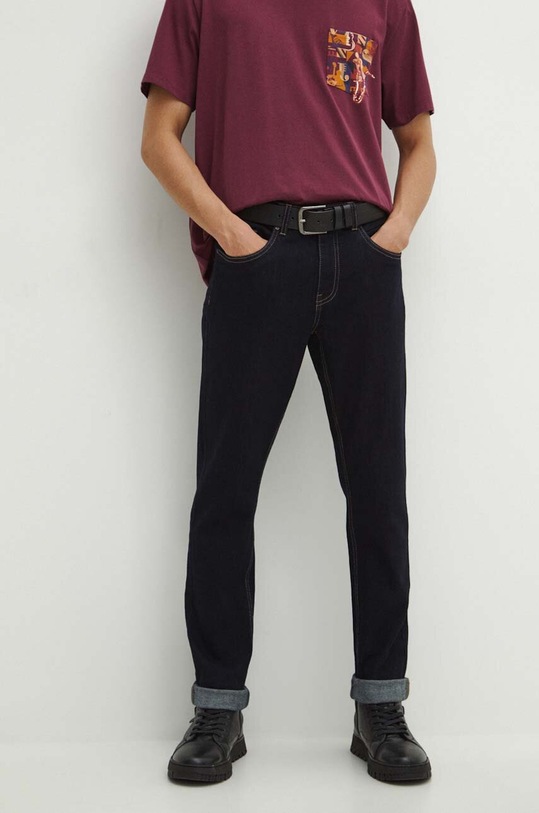 Jeansy męskie slim kolor granatowy RW23.SJMB10