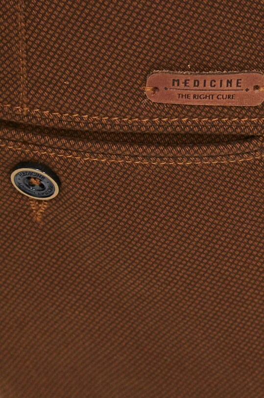 Spodnie męskie slim fit kolor brązowy brązowy RW23.SPM010