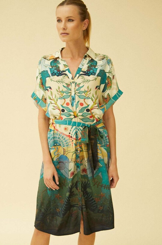 Sukienka damska wzorzysta kolor multicolor midi multicolor RW23.SUD101