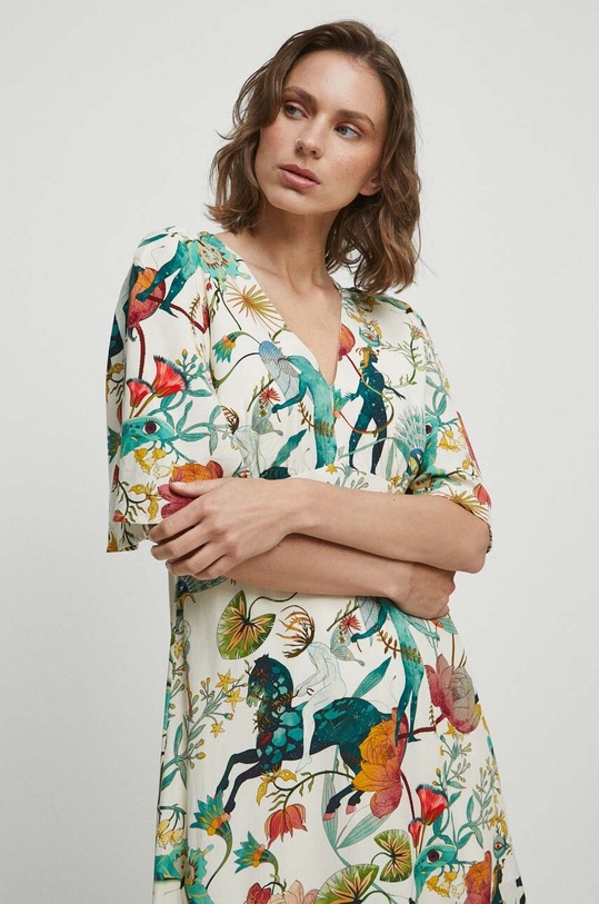 Šaty dámske béžová farba béžová RW23.SUD102