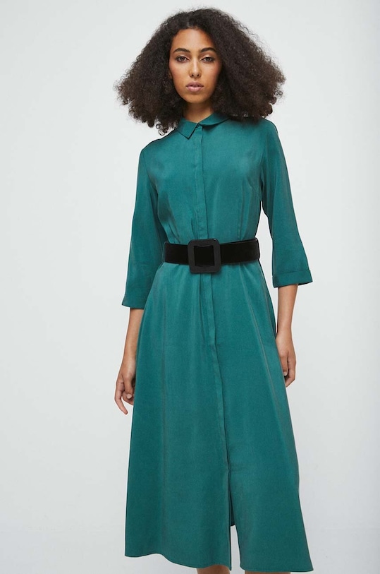 Medicine sukienka trzy czwarte turkusowy RW23.SUD308