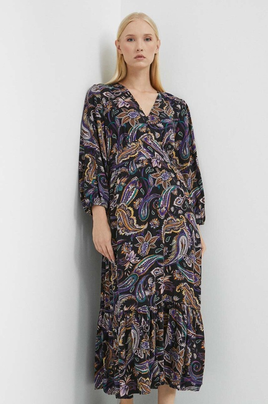Sukienka damska wzorzysta kolor czarny czarny RW23.SUD501