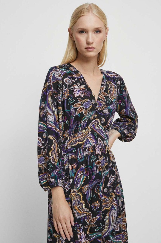 Sukienka damska wzorzysta kolor czarny RW23.SUD501 czarny