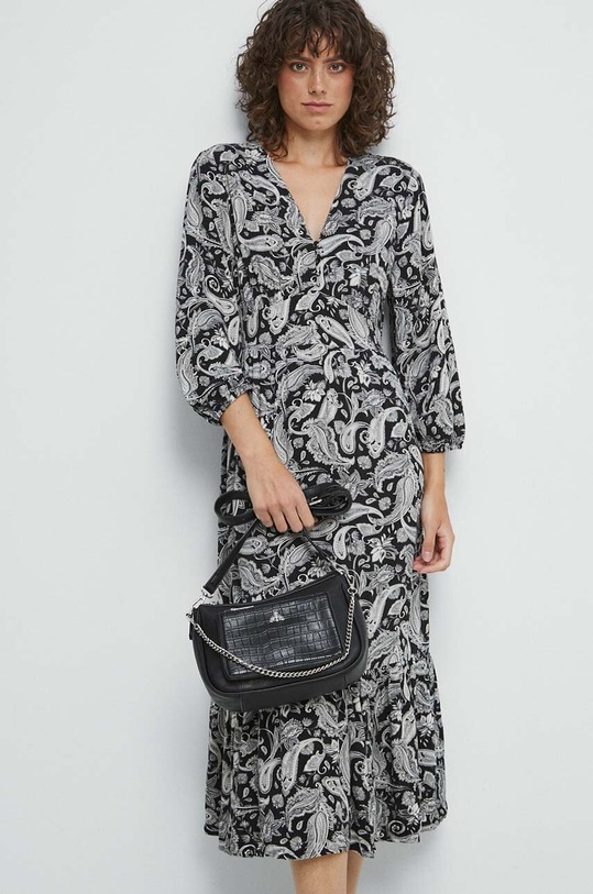 Sukienka damska wzorzysta kolor czarny RW23.SUD501 czarny RW23