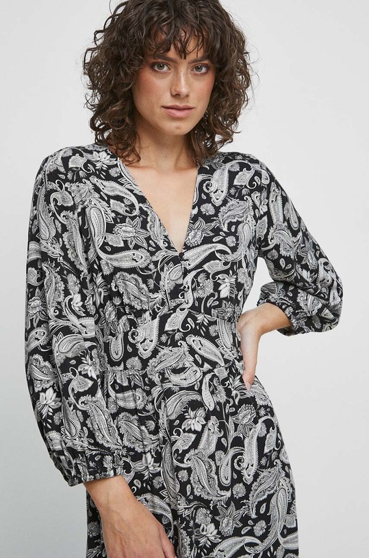 Sukienka damska wzorzysta kolor czarny RW23.SUD501 czarny