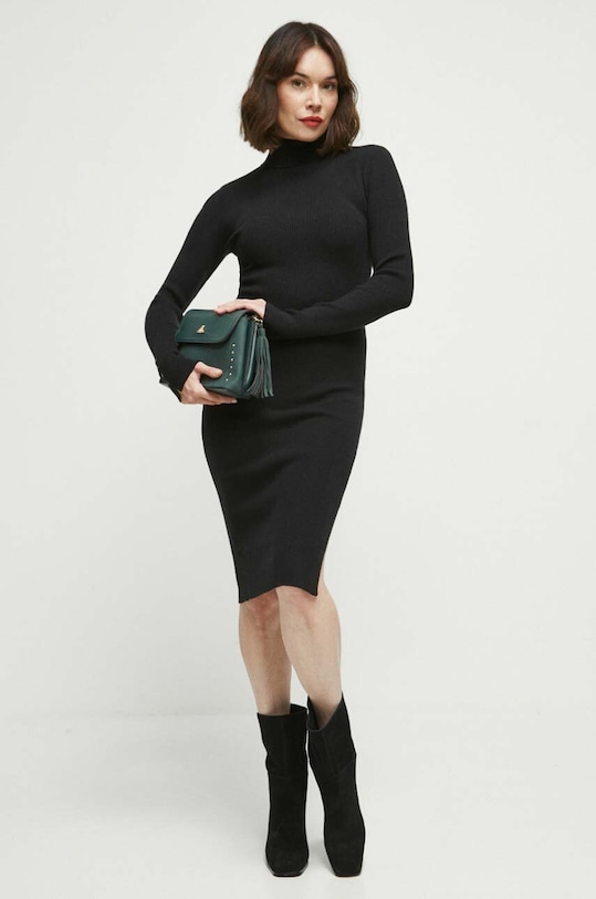 Sukienka damska z golfem kolor czarny RW23.SUD503 czarny RW23