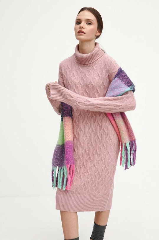 Šaty dámske ružová farba s elastanom ružová RW23.SUD700