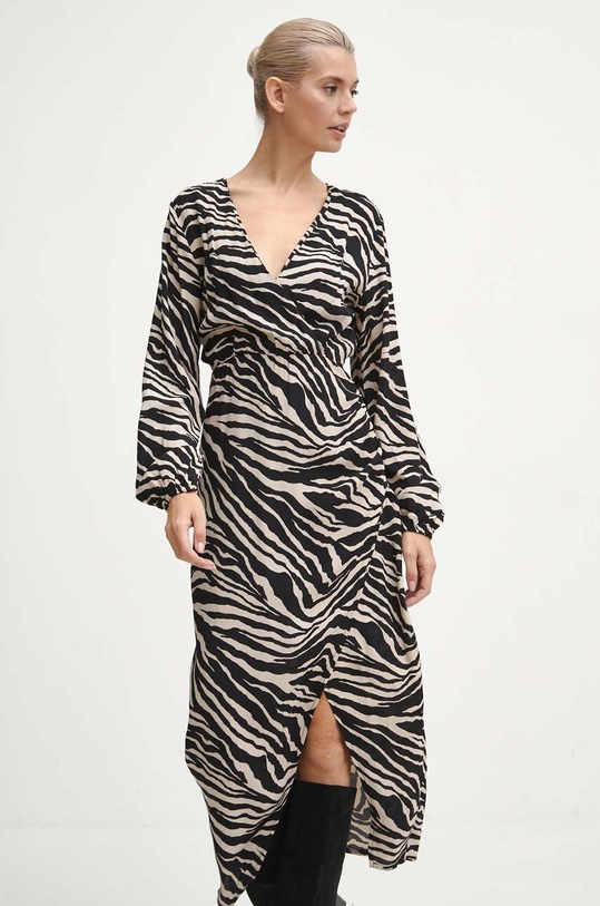 Sukienka damska midi wzorzysta kolor czarny czarny RW23.SUD806