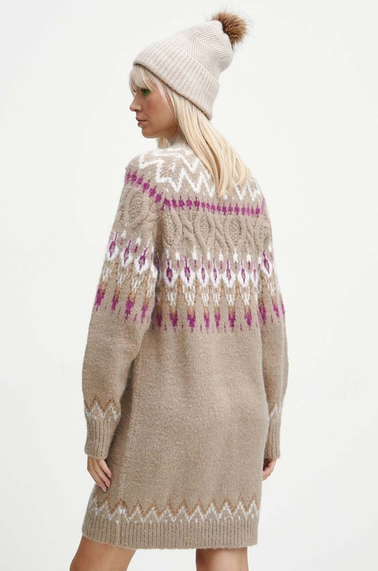Oblečenie Šaty s prímesou vlny dámske béžová farba RW23.SUD900 béžová