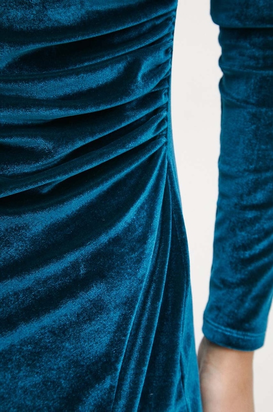 Sukienka damska welurowa kolor turkusowy RW23.SUDA03 turkusowy