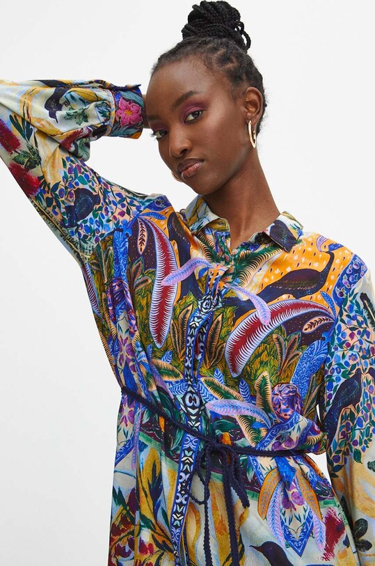 Sukienka damska midi z kolekcji Medicine x Veronika Blyzniuchenko kolor multicolor RW23.SUDB52 multicolor