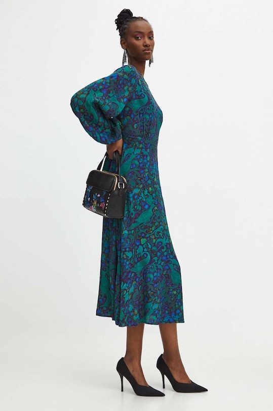 Oblečenie Šaty dámske z kolekcie Medicine x Veronika Blyzniuchenko tyrkysová farba RW23.SUDB55 tyrkysová