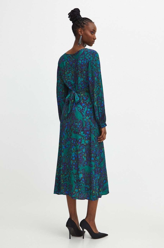 Šaty dámske z kolekcie Medicine x Veronika Blyzniuchenko tyrkysová farba tyrkysová RW23.SUDB55