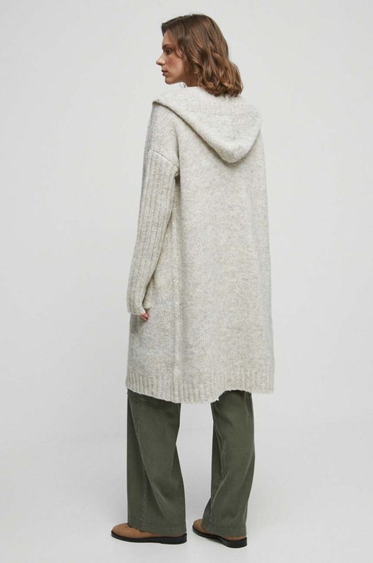 Odzież Kardigan damski z kapturem kolor beżowy RW23.SWD010 beżowy