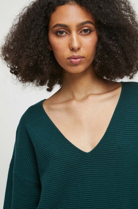 Svetr dámský zelená barva zelená RW23.SWD032