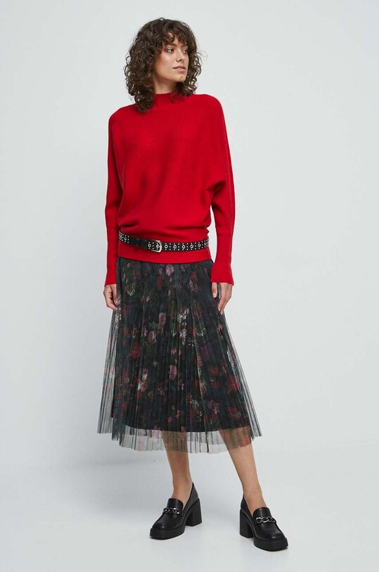 Sweter damski prążkowany kolor czerwony RW23.SWD057 czerwony RW23
